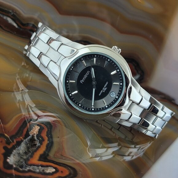 Mens Armitron Steel Sport Watch with Date 36mm - Picture 1 of 4